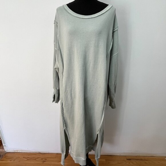 We The Free Camden Maxi Sweatshirt Dress, New, Small, Sea Glass (lght green) - Picture 4 of 7